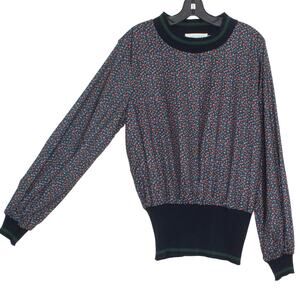 NWT Ditsy Floral Top Cottagecore Dark Academia Preppy Retro 70s Boho Romantic L